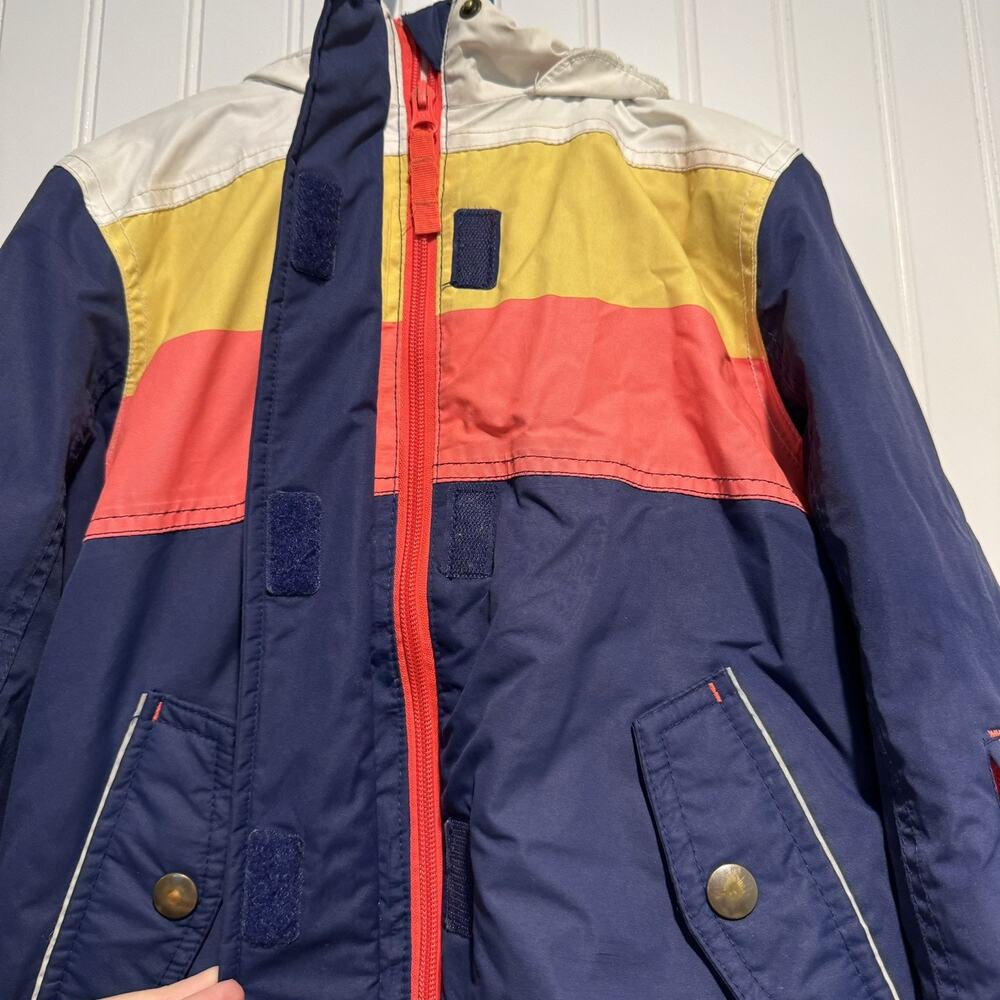 Boden Color Block Insulated Fleece Lined Jacket Kids 6/7 - Picture 4 of 10